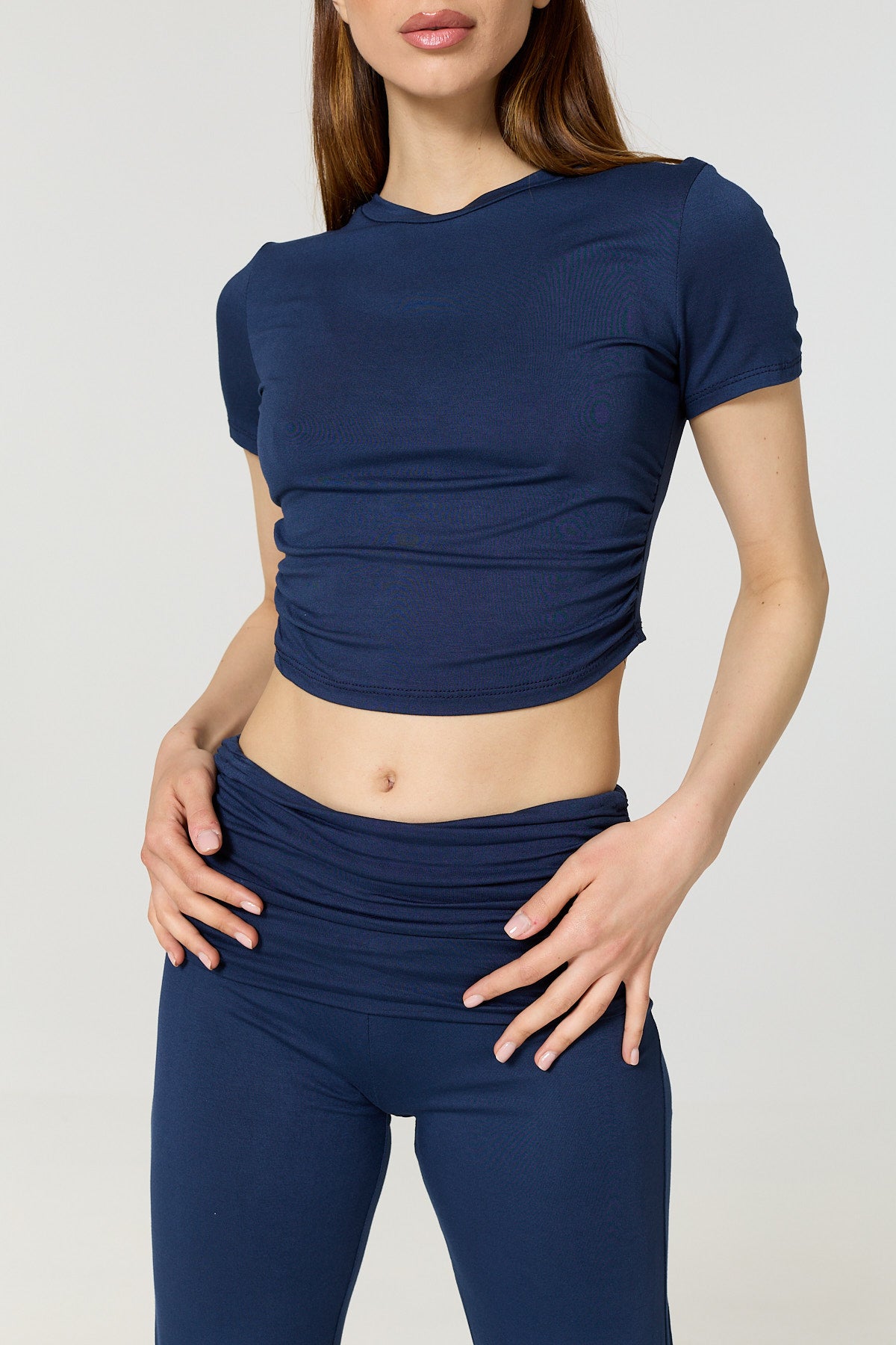 Flap over t shirt co-ord in Navy