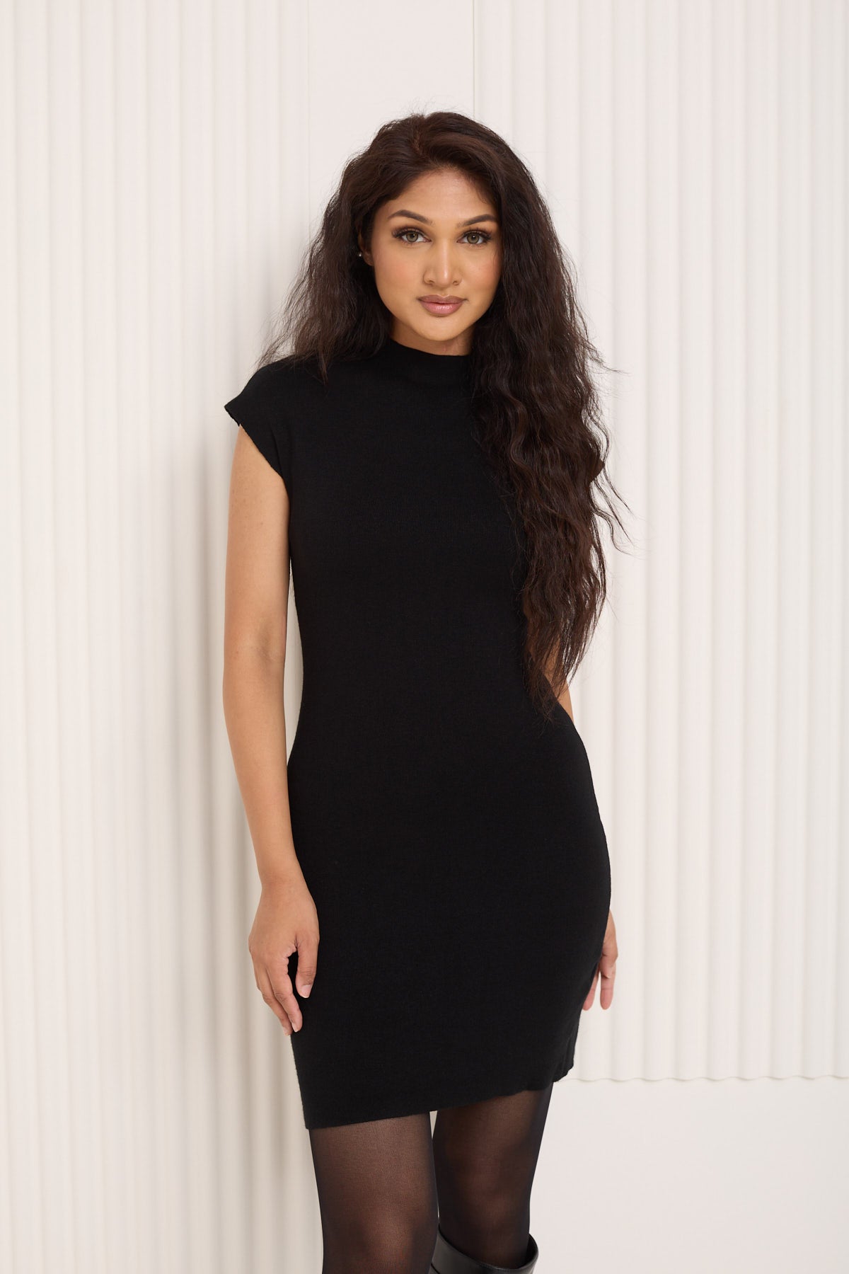 Soft touch body-con dress in Black
