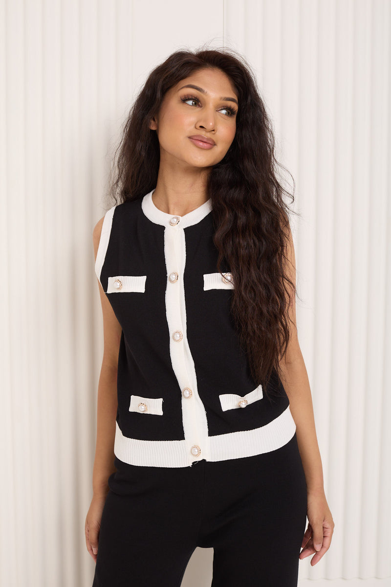 Contrast detailed co-ord in Black