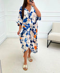 Abstract Print  Twist Front Dress