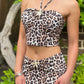 Starfish leopard print bandeau set