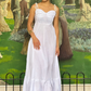 Tie strap maxi dress in White