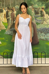 Tie strap maxi dress in White