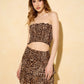 Bandeau skirt set in leopard print
