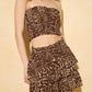 Bandeau skirt set in leopard print