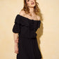 Textured gypsy dress in black