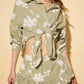 Floral design short set in green