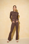 Active leisure energy jacket set in brown