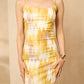 Zig zag printed ribbed dress in Yellow