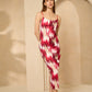 Zig zag printed ribbed dress in Wine