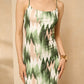 Zig zag printed ribbed dress in Green