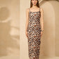 Leopard printed ribbed dress