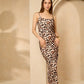 Leopard printed ribbed dress
