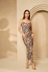 Leopard printed ribbed dress