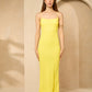 Strap ribbed dress in Yellow