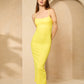 Strap ribbed dress in Yellow