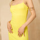 Strap ribbed dress in Yellow