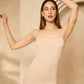 Strap ribbed dress in Beige