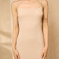 Strap ribbed dress in Beige