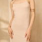 Strap ribbed dress in Beige