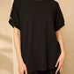 Cheesecloth trouser set with gold button shoulders in Black