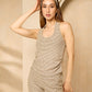 Halter neck short set with bandana in Beige