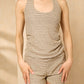 Halter neck short set with bandana in Beige