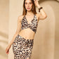 Halter neck leopard printed skirt set