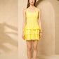 Halter neck layered dress in Yellow
