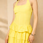 Halter neck layered dress in Yellow