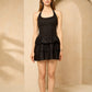Halter neck layered dress in Black