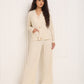 Textured gold button co-ord in Beige