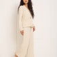 Textured gold button co-ord in Beige