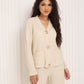 Textured gold button co-ord in Beige
