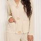 Textured gold button co-ord in Beige