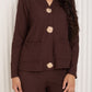 Textured gold button co-ord in Choco