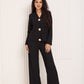 Textured gold button co-ord in Black