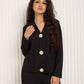 Textured gold button co-ord in Black