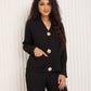 Textured gold button co-ord in Black