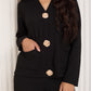 Textured gold button co-ord in Black