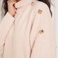 Gold button shoulder detail co-ord in Beige