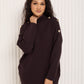 Gold button shoulder detail co-ord in Choco
