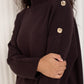 Gold button shoulder detail co-ord in Choco
