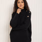 Gold button shoulder detail co-ord in Black