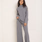 Gold button shoulder detail co-ord in Grey