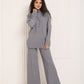 Gold button shoulder detail co-ord in Grey