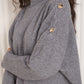 Gold button shoulder detail co-ord in Grey