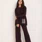 Front pocket sparkle detail co-ord in Choco