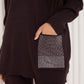 Front pocket sparkle detail co-ord in Choco