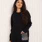 Front pocket sparkle detail co-ord in Black